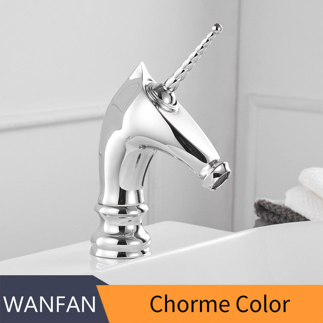 "Saddle" Golden Deck Mounted Bathroom Mixer