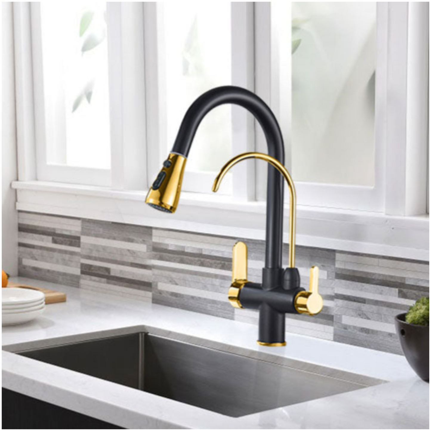 Crane Faucet w/ Filtered Water