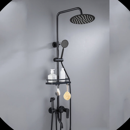 Circle Head Rain Faucet w/ Digital Thermostat