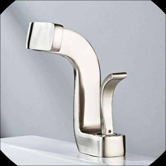 “Flat Top” Curved Handle Basin Faucet