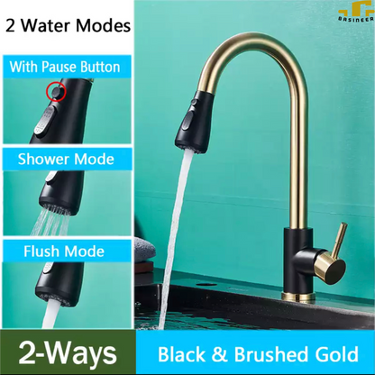 Kitchen Faucet Single Hole Pull Out Spout Kitchen Sink Mixer Tap Stream Sprayer